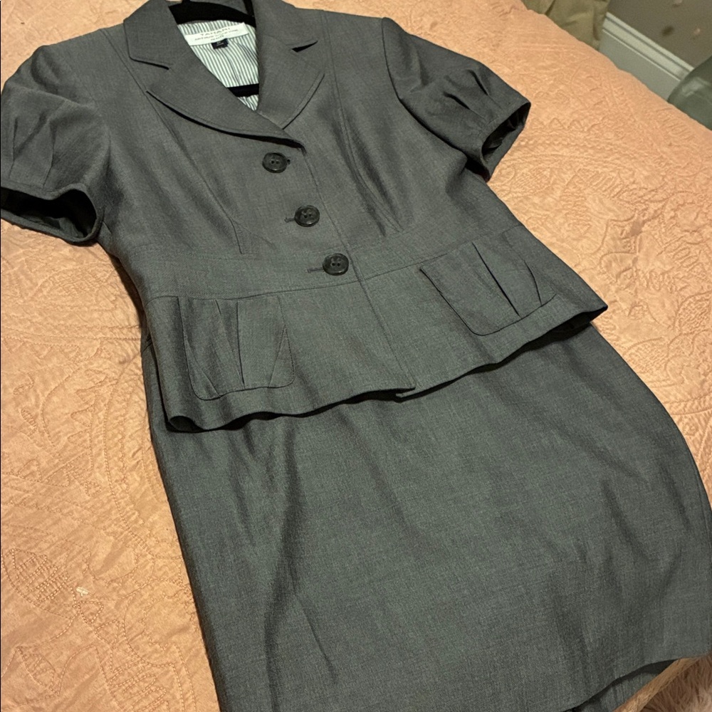 Tahari Charcoal Jacket suit